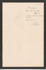 k.k. naturhistorisches Hofmuseum, Intendanzakten 1885-1896 (Hauer), Aktenzahl Z.335.a/1888, Seite 1